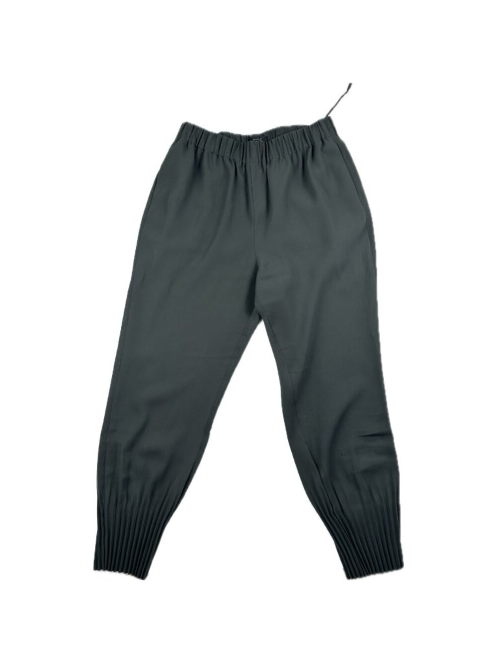 COS Women’s Pleated Hem Tapered Pants Gray Elastic Waist 2 XS